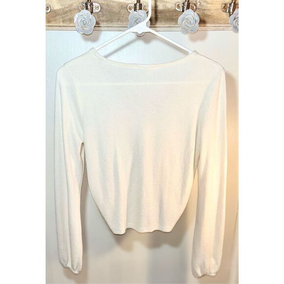 Jolie off white Cinched Tied Crop Top S: S - Picture 2 of 5